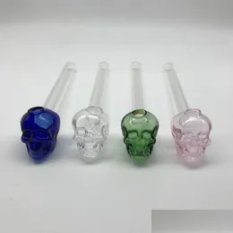 Tubos de fumar tubo de queimador de óleo de vidro para bongs de água 5,5 polegadas colorf pyrex skl mannbl plata