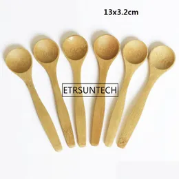 Colheres 7 tamanho pequeno bambu pequeno eeofriendly mini mel coluna de cozinha colher de chá de sorvete infantil colher 913cm lx1023 entrega de gota ho dhnfc