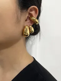 Stud Perisbox Chunky 18K Gold Plated Kylie Teardropörhängen smycken Kvinnor Stort tjock kupolvattendropp 231113