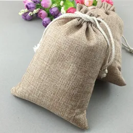 Mücevher torbaları 10 14cm 1000pcs Drawstring Çuval Hediye Çantaları Jüt Ambalaj Ekran Düğün Paketleme Seyahat Depolama Çantası