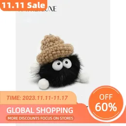 Bag Parts Accessories Bag Charm Accessories Mink Fur Small Briquette Handbag Pendant Schoolbag Cute Doll Puppet Hanging Ornaments Car Key Ring 231114