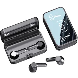 Drahtloses Telefon Kopfhörer Bluetooth Ohrhörer Headset mit Spiegel Ladebehälter Power Display Touch Control Kopfhörer V9 Outdoor Sports für Smart Mobile Handy