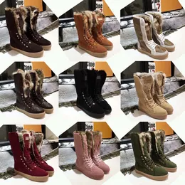 Designers Mulheres Neve Botas de Inverno Moda Joelho Carta Original Sexy Slim Clássico Tornozelo Longo Tubo Elástico Lã Meias Bota Senhoras Quente Macio Rainboots