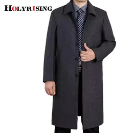 Casacos masculinos homens casaco de lã longo abrigos invierno hombre outono e inverno boutique de lã preto cinza clássico cor sólida grossa quente 231113