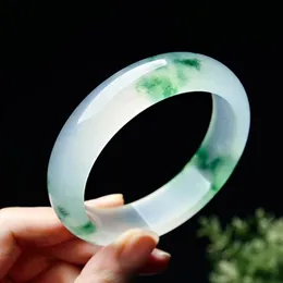 Bangle Natural Chinese Green Jade Bracelet Charm Fashion Jadeite Jewelry Accessories Hand Carved Men and Women Lucky Amulet Gift 231114