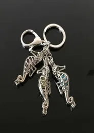 Euramerican seahorse pearl cage key ring can open hollow