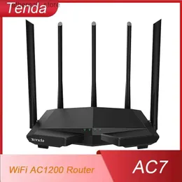 Routers Tenda AC7 Dual Band Wireless AC1200 Router Wifi Range Repeater with 5*6dBi High Gain Antennas Wider Coverage Wi-Fi Extender Q231114