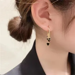 Dangle Earrings 12 쌍/로트 블랙 하트 술을위한 여성 패션 보석 선물