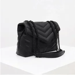 Nuove borse da donna di lusso 10A Borsa a tracolla Borsa di marca LOULOU Borse firmate a forma di Y Cucitura in pelle da donna Catena in metallo Nero a conchiglia Borse a catena a tracolla all'ingrosso