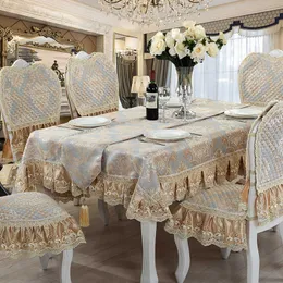 Tale da mesa de estilo europeu cadeira de cadeira conjunto de comprimido à prova de poeira para banquetes Tabela de jantar Tabela de mesa moderna Decoração redonda em casa W0414