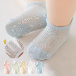 Men's Socks 2023 Summer Baby Cotton Cute Solid Color Thin Short Mesh Breathable Non-Slip Trampoline Children's Boat