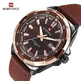 Wristwatches NAVIFORCE Mens Watches Top Luxury Brand Fashion Sport Men Waterproof Quartz Clock Male Army Military Leather Wrist Watch 231114