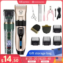 Dog Grooming Pet Electric Hair Trimmer Cat Rabbit cut Shaver Set Waterproof Remover Clipper Cleaning Supplies 230414