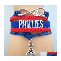 Charm Bracelets Infinity Love Phillies Baseball Sports Team Bracelet Friendship B09361 Drop Delivery Jewelry Dhvnx