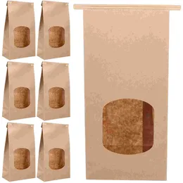 Lagerflaschen 50 Stcs wasserdichte Taschen Kraftpapier Brot tragbarer Dessert Haushalt praktische Kekshalter Sack