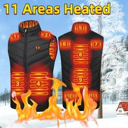 Men's Vests 13/9 Areas Heated Vest Men Women Usb Heated Jacket Heating Vest Thermal Clothing Hunting Vest Winter Heating Jacket BlackS-6XL 231113