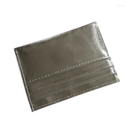 Korthållare Silver-Tone Case äkta läderkvinnor Elegant myntväska Kohude Organiser för Business ID S