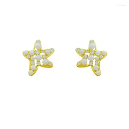 Studörhängen Starfish Pearl Five Pointed Star Zircon Lucky Love Heart Mors dag Kvinna Girl Wedding Blessing Ear Studs Smycken