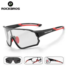 Okulowe okulary rockbros pochromic rower okulary rowerowe UV400 Sportowe okulary przeciwsłoneczne dla mężczyzn kobiety anty lekkie wędrówki 230413