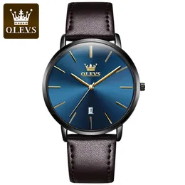 Наручные часы OLEVS Мужские часы Лучший бренд класса люкс Водонепроницаемые Ультратонкие часы с датой Мужской стальной ремешок Классические кварцевые часы Мужчины Бизнес 231114