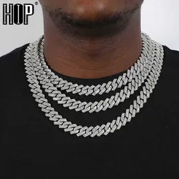 Pendant Necklaces Hip Hop AAA Bling 13.5MM Prong Cuban Chain 2 Row Iced Out Men's Necklace Rhinestone Zircon Paved Necklaces For Men Women Jewelry T230413