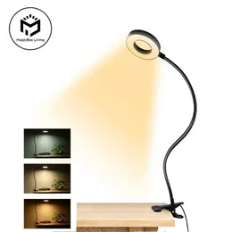 Desk Lamps 48 LEDs Clip on Desk Lamp 360Flexible Gooseneck Reading Table Light Eye-Caring USB Clamp Books Night Light Study Read Light P230412