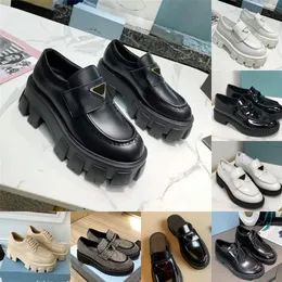 Desinger Monolith Shoes Mocassini con plateau da donna Cloudbust Scarpe casual Chunky Round Head Sneaker Ladies Scarpa slip-on in pelle nera