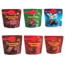 Partihandel Infunderade brownies Förpackningspåsar 600 mg Cake Empty Chewy Fudge Chocolate Snack Bites Red Velvet