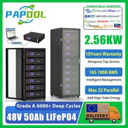 LifePo4 48V 50AH 2,56 kWh Bateria Akku 51,2V 100AH ​​120AH 6000 Cykl BMS Can Rs485 32 Partię 100% pojemność 10 Year Gwarancja Brak podatku