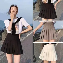 Skirts Women Pleated High Waist Plus Size Solid Casual Streetwear Allmatch Korean Style Trendy Novelty Daily Womens Comfortable 230414