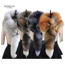 Scarves 2023 Party Luxury Brand Women Real Winter Fur Natural Collar Warm Soft Scarf 231114