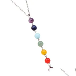 Pendant Necklaces Gem Stone Beads Necklace For Women Chakra Yoga Reiki Healing Ncing On The Neck Charms Jewelry Decoration D Dhgarden Dhm49
