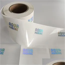 Labels Tags Wholesale Custom Transparent Label With Logo Hologram Foil Clear Waterproof Printing Sticker Holograhic Stam T Adhesiv Dhap0