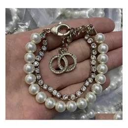 Pulseira de charme pulseira de designer pulseira de diamante brilhante luxuoso pérola designers jóias ladrias homens amor pingentes vêm muito bom grow deli dh7bj