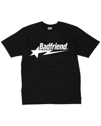 Herr tshirts y2k hip hop brev tryckt t shirt badfriend överdimensionerade toppar harajuku mode casual alla matchar lös streetwear 230414