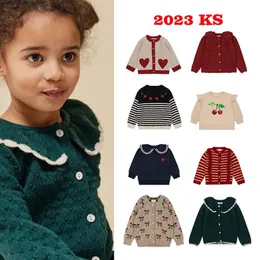 سترات نسائية 2023 عيد الميلاد KS العلامة التجارية Baby Sweater Winter Toddler Girls Cardigan Cute Kninted Cotton Outwear Kids Comples 231113