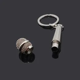 Mini Microphone Keychain Singer Rapper Loving Rock Rock BFF Best Friends Bag Bag Charm Healtant Keychain Music Gifts المجوهرات