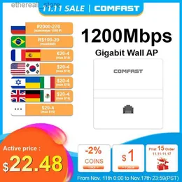 Routrar 1200 Mbps trådlöst dubbla band i Wall AP 2.4 +5.8 Gigabit Ethernet Access Point 802.11 AC Hotel Home RJ45 LAN Router Repeater Q231114