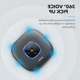FreeShipping PowerConf Bluetooth Speakerphone conferência alto-falante com 6 microfones aprimorado captador de voz 24H tempo de chamada Fiuwm