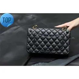 10a Top Designe Custom Luxury Brand Handbag Channel Women's Bag läder Guldkedja Crossbody 2,55 cm svartvitt rosa nötkreaturklipp Sheep Soughskin Mirr6