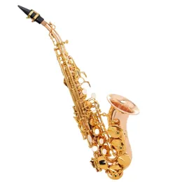 Bronzo fosforoso Originale Francia 54 Struttura uno-a-uno Tasto B Flessione del sassofono acuto Chiave placcata in oro Saxo soprano professionale