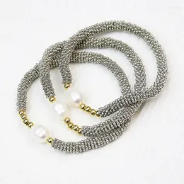 Link Bracelets 5 Pcs Lovely Snowflake Flower Bead Classic Strand Jewelry Bacelet Fashion Gift 40336