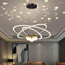Chandeliers Nordic Modern LED Chandelier Simple Master Bedroom Dining Room Children's Personality Creative Decor With Gypsophila