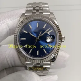 27 Stil Super Automatic Watch Cleanf Herren 41 mm blaues Zifferblatt 126334 geriffelt