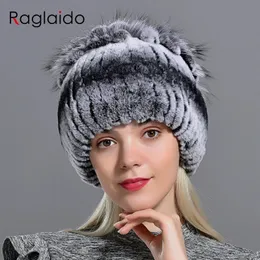 BeanieSkull Caps Raglaido Fur Chapéus para Mulheres Inverno Real Rex Rabbit Hat Fur Tricô Feminino Quente Neve Caps Senhoras Elegantes Princesa Beanies Cap 231113