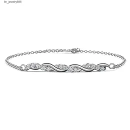 2023 Nuovo argento sterling 925 GRA Moissanite diamante impilabile delicato braccialetto intrecciato gioielli per ragazze donne gioielli Destiny