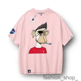 Erkek Tişörtleri Tasarımcı T-Shirt Nasa Co markalı sıkıcı maymun ve kadın moda markası NFT Curi Bayc Maymun Kafa Aynı gevşek çift Kısa Kollu Fabrika Satışları 9 84ml