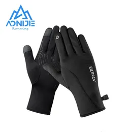 Rękawiczki sportowe Aonijie M56 Oddychający pełny palec przeciw poślizgowi Dwa ekran dotykowy Ochrona przedłużenia nadgarstka do jazdy na rowerze 231114