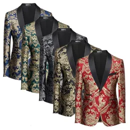 Męskie garnitury Blazers Men Business Bankiet Jacquard Suit Slim Fit Jacket Fashion Men's Wedding Party Prezenta