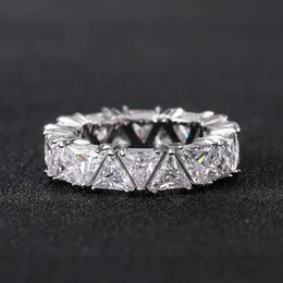 Ewigkeit Dreieck Ring 925 Sterling Silber Verlobung Ehering Ringe für Frauen Braut Diamant Versprechen Party Schmuck Geschenk